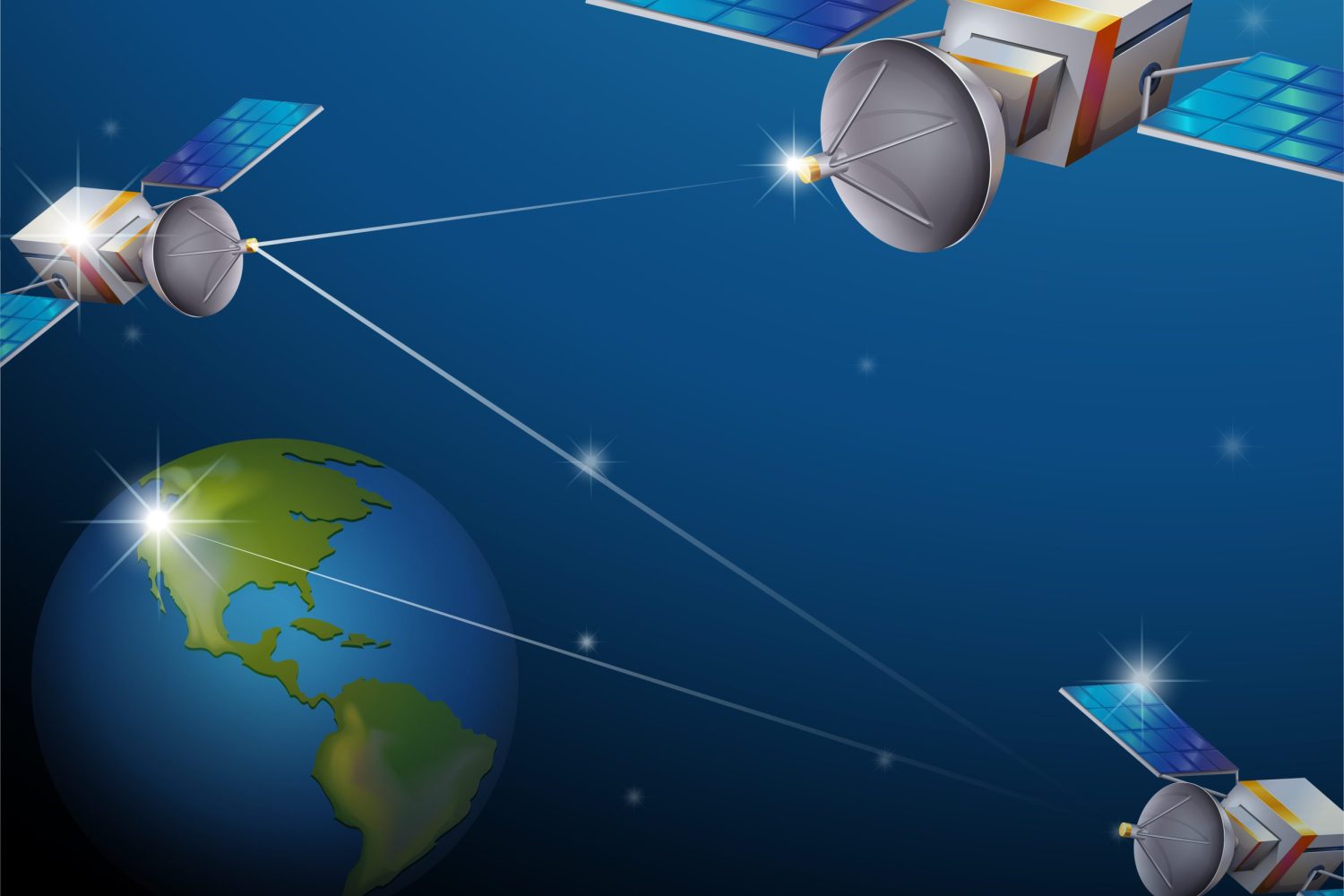 Illustration of the planet Earth and satellites